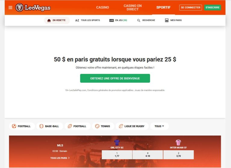 LeoVegas Casino bonus sport