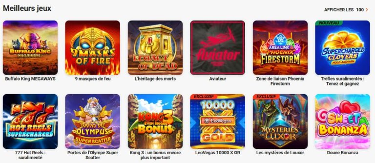 LeoVegas Casino jeux
