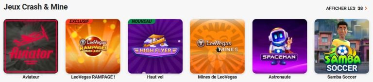 LeoVegas Casino jeux crash